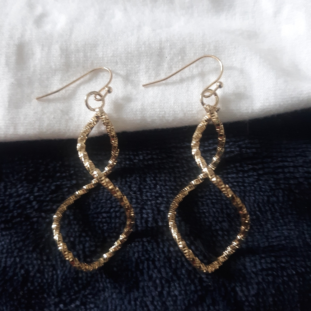 Diamond Cut Gold Earrings